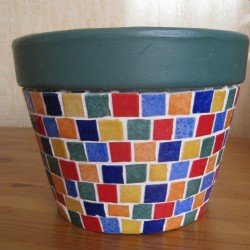 Mosaïque de couleur en pot